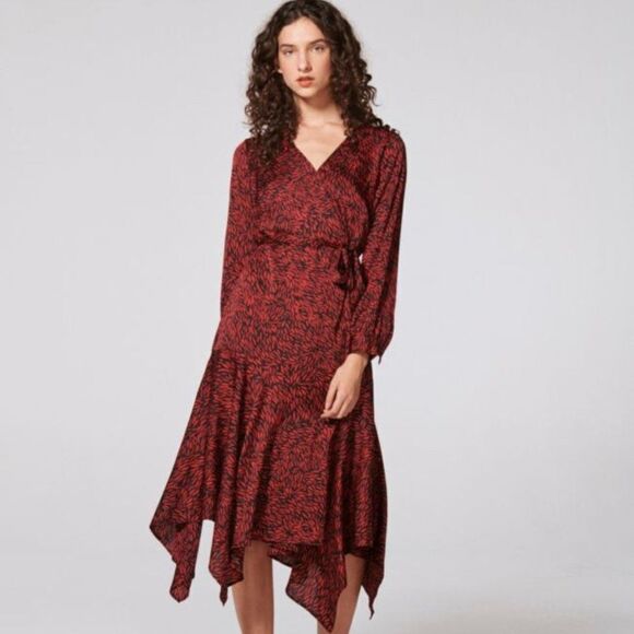 Vince Camuto Drifting Petals Hammered Satin Wrap S - Picture 4 of 8